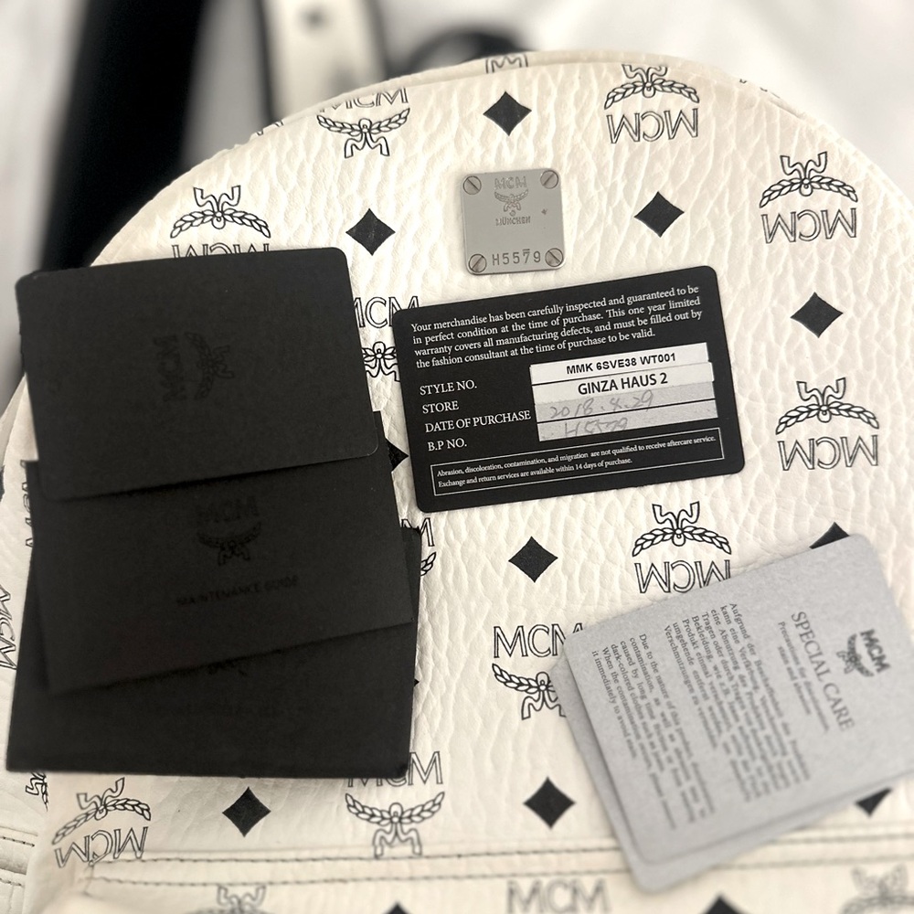 Mcm Authentic 2018 Large Backpack White - image 2